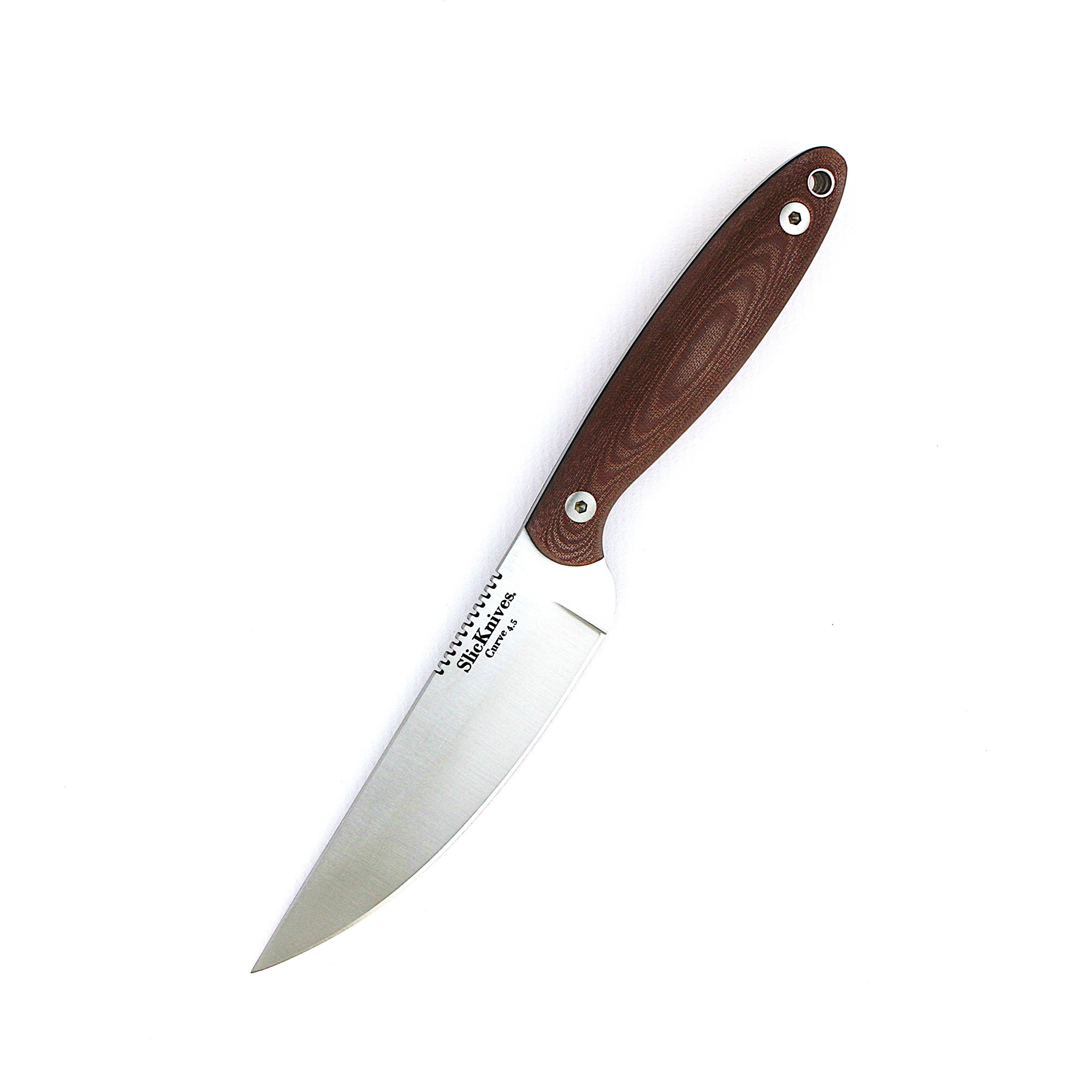 SlicKnives Curve 4.5 - Brown - Roach Belly Bird and Trout Knife