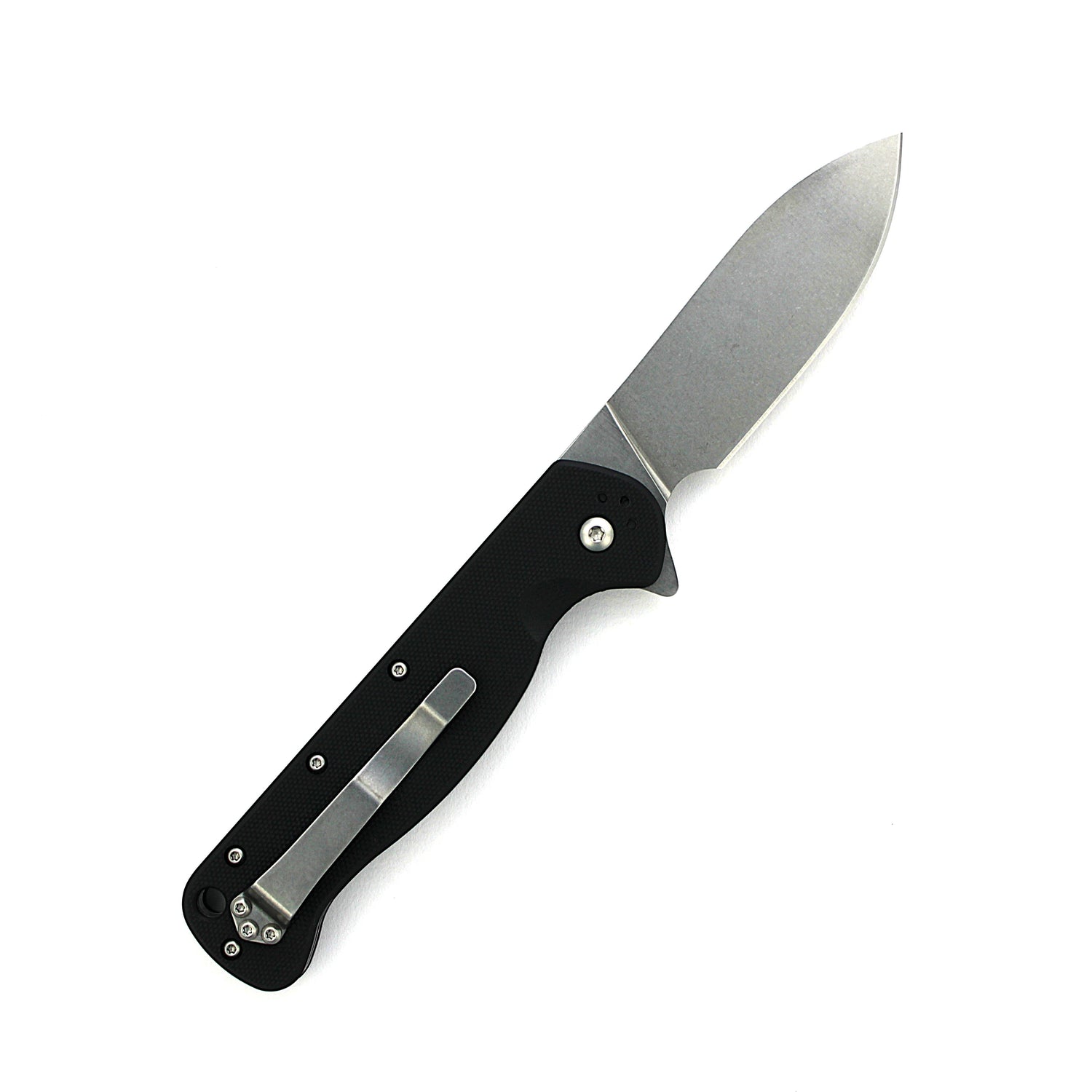 FlicKnives EDC 3.5 - Drop Point Folder Flipper Black G10 Scales Liner Lock