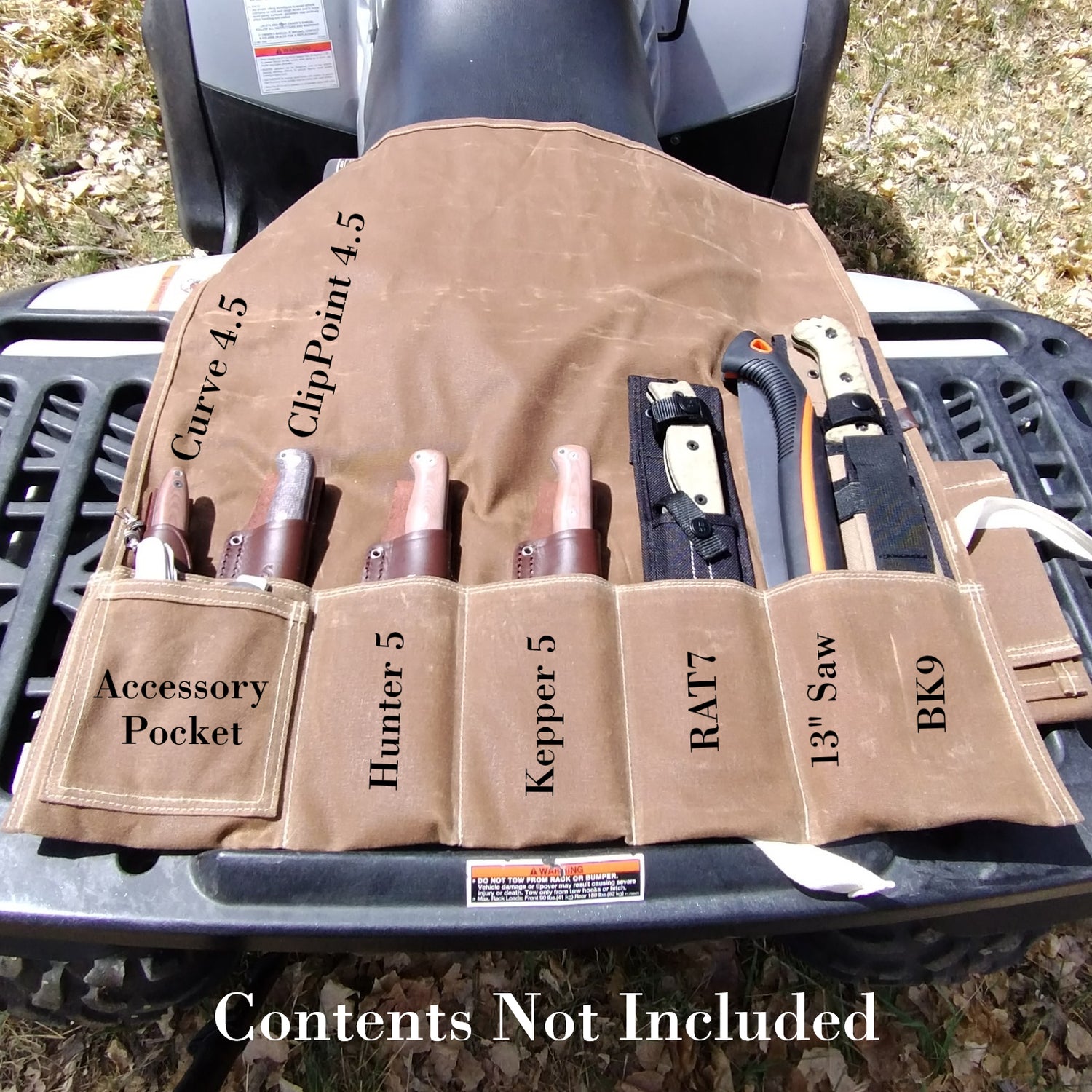 Large Tool Roll - Brown Waxed Cotton Canvas - Made in USA
