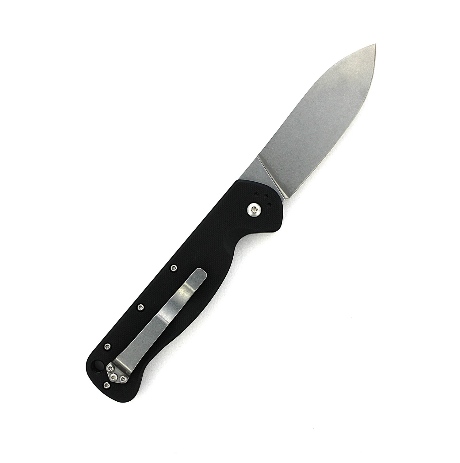 SlipjointKnives Model One 3.5 - Drop Point Slip Joint Folding Knife with Black G10 Scales
