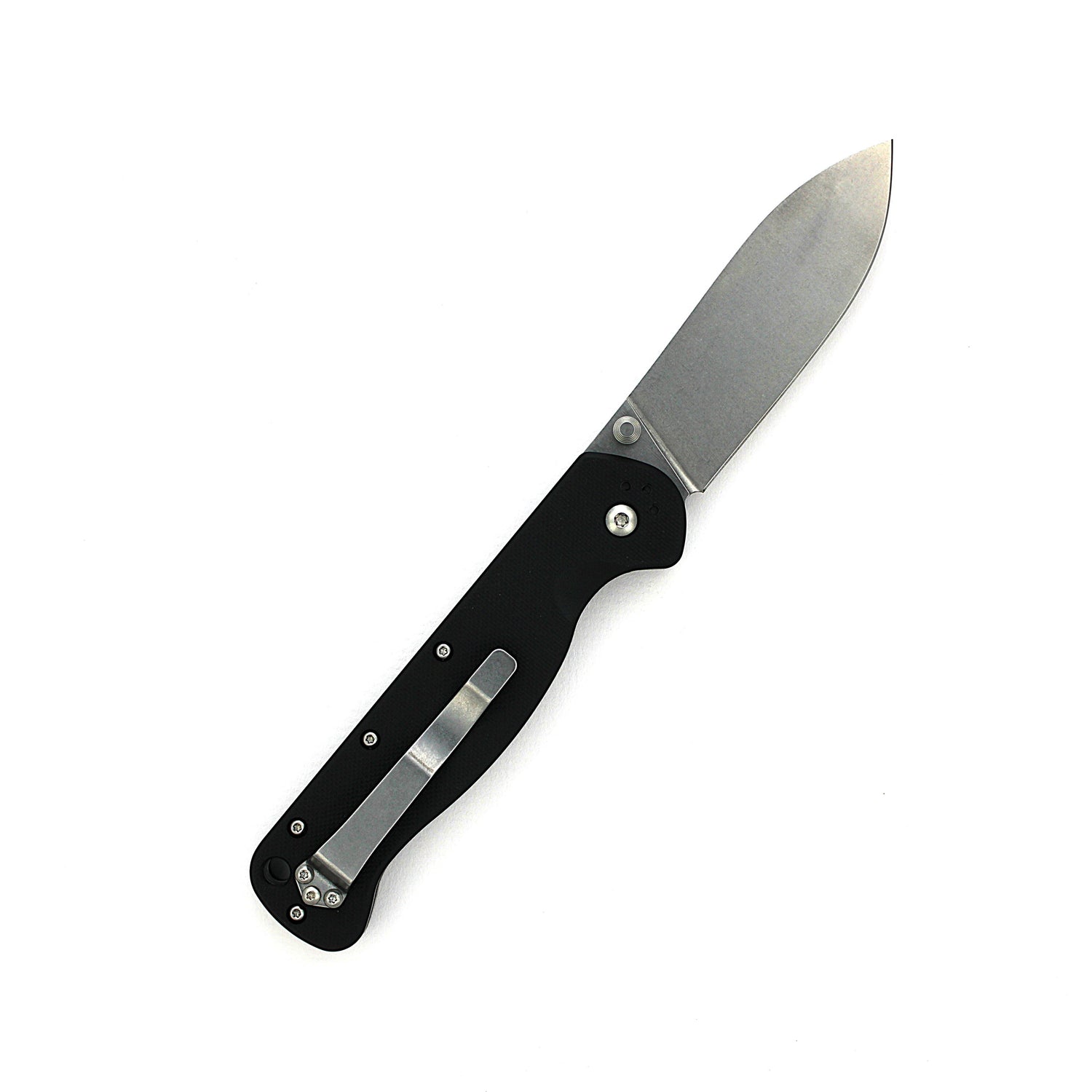 FlicKnives Pocket 3.5 - Drop Point Thumb Stud Folder Black G10 Scales Liner Lock