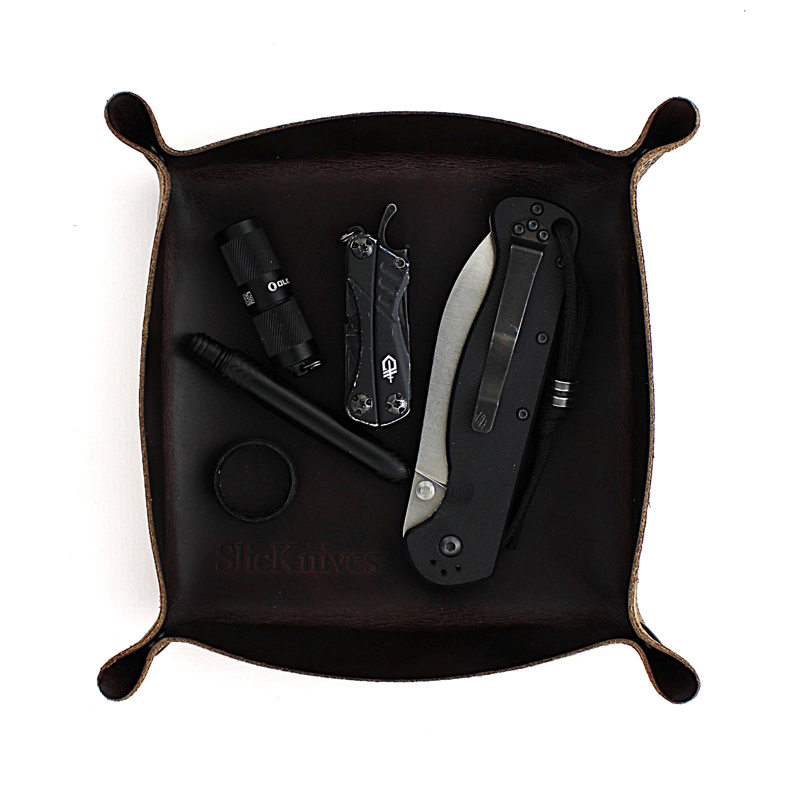 Valet Tray - Brown Leather - Made in USA – SlicKnives