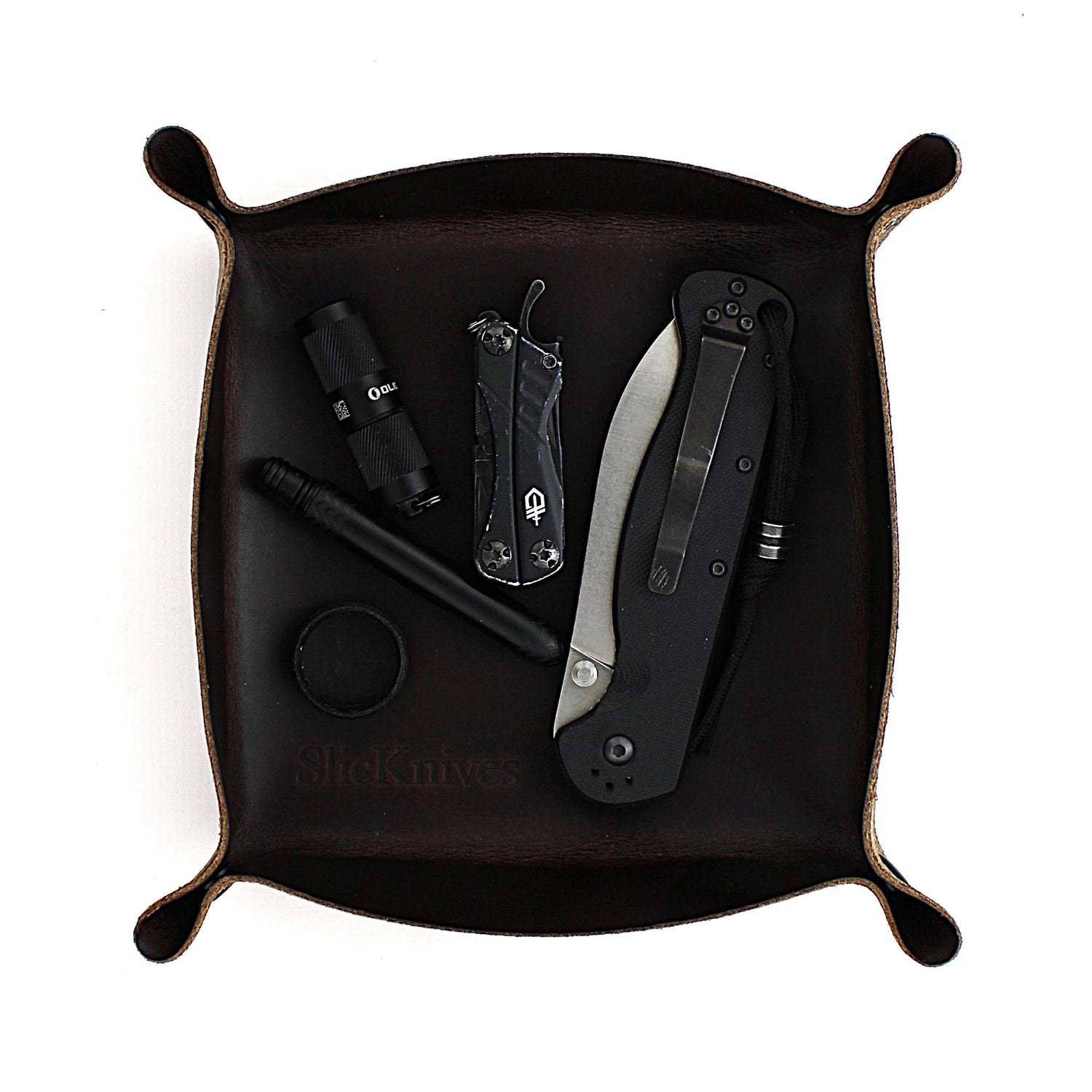 Valet Tray - Brown Leather - Made in USA