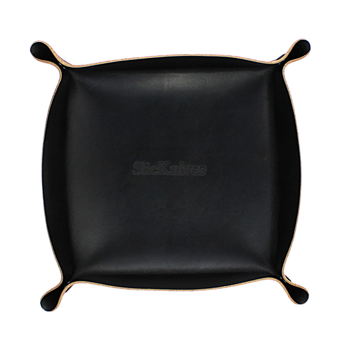 Valet Tray - Black Leather - Made in USA