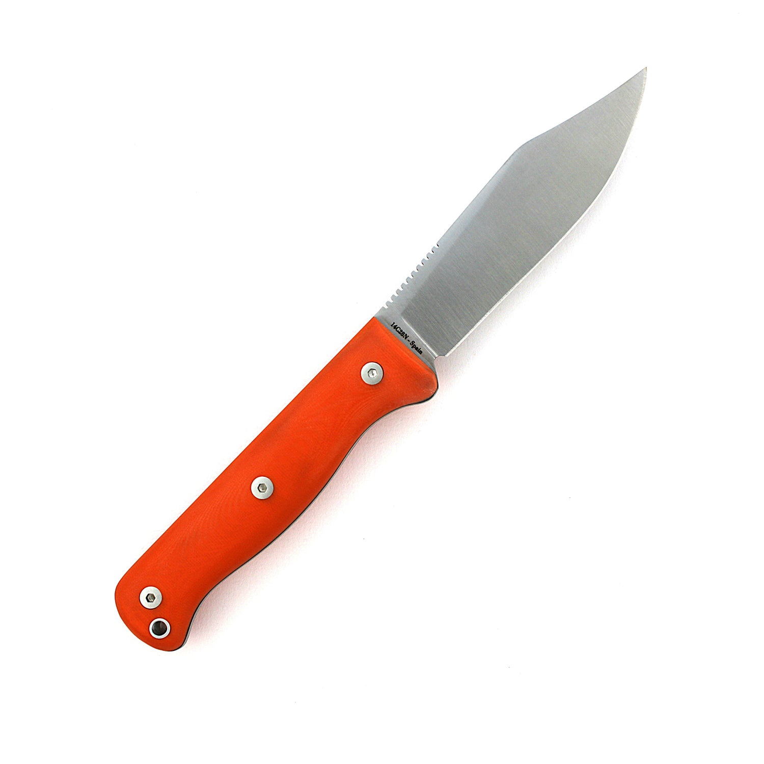 SlicKnives ClipPoint 4.5 - Orange G10 with Black Sheath - Skinning & Hunting Knife