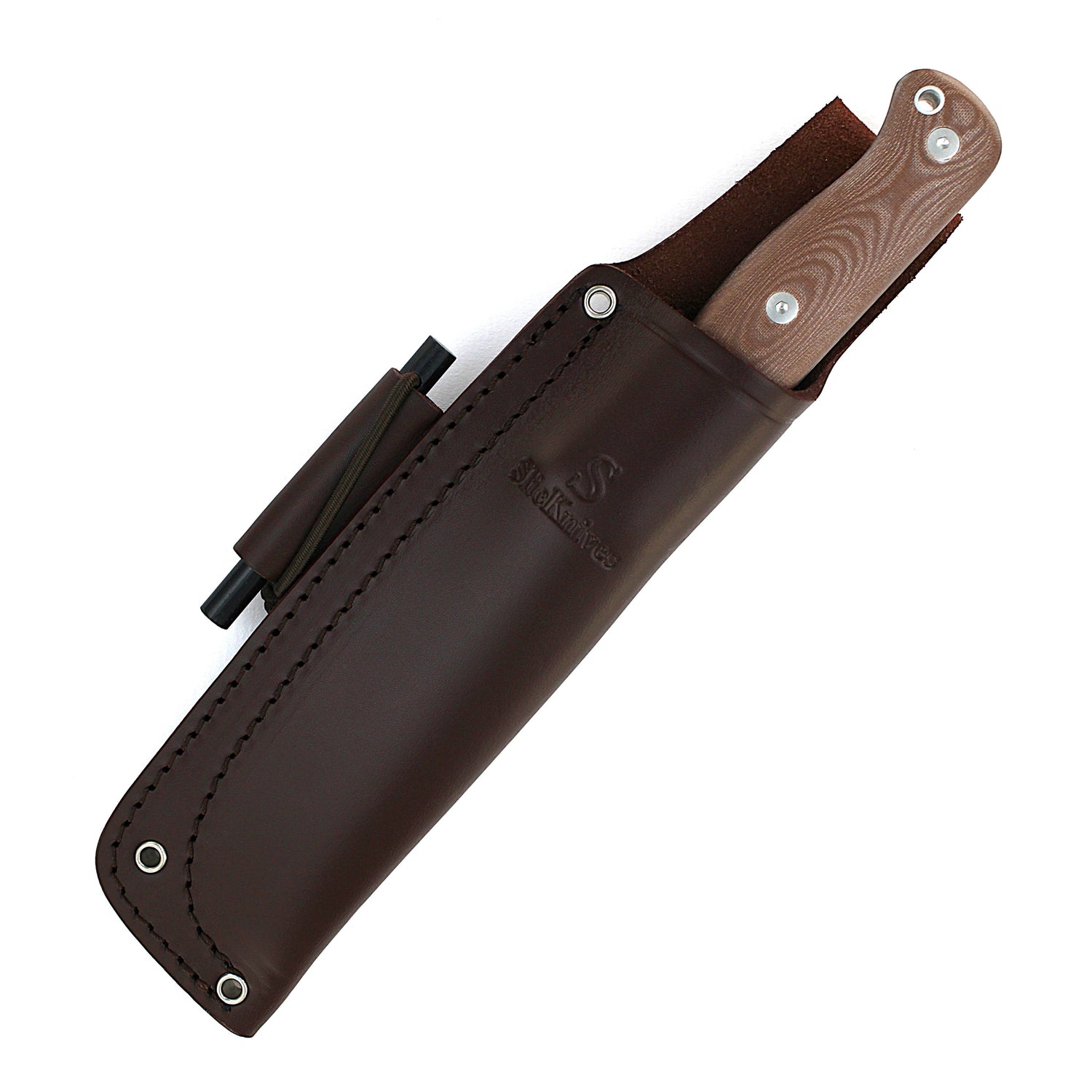 SlicKnives Hunter 5 - Brown Cudeman Sheath - Skinning & Hunting Knife