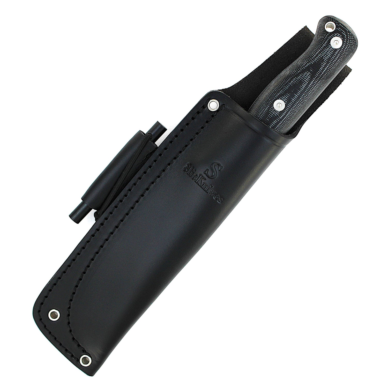 SlicKnives Kepper 5 - Black Cudeman Sheath - Camp and Bushcraft Knife Based on Horace Kephart's Blade Profile