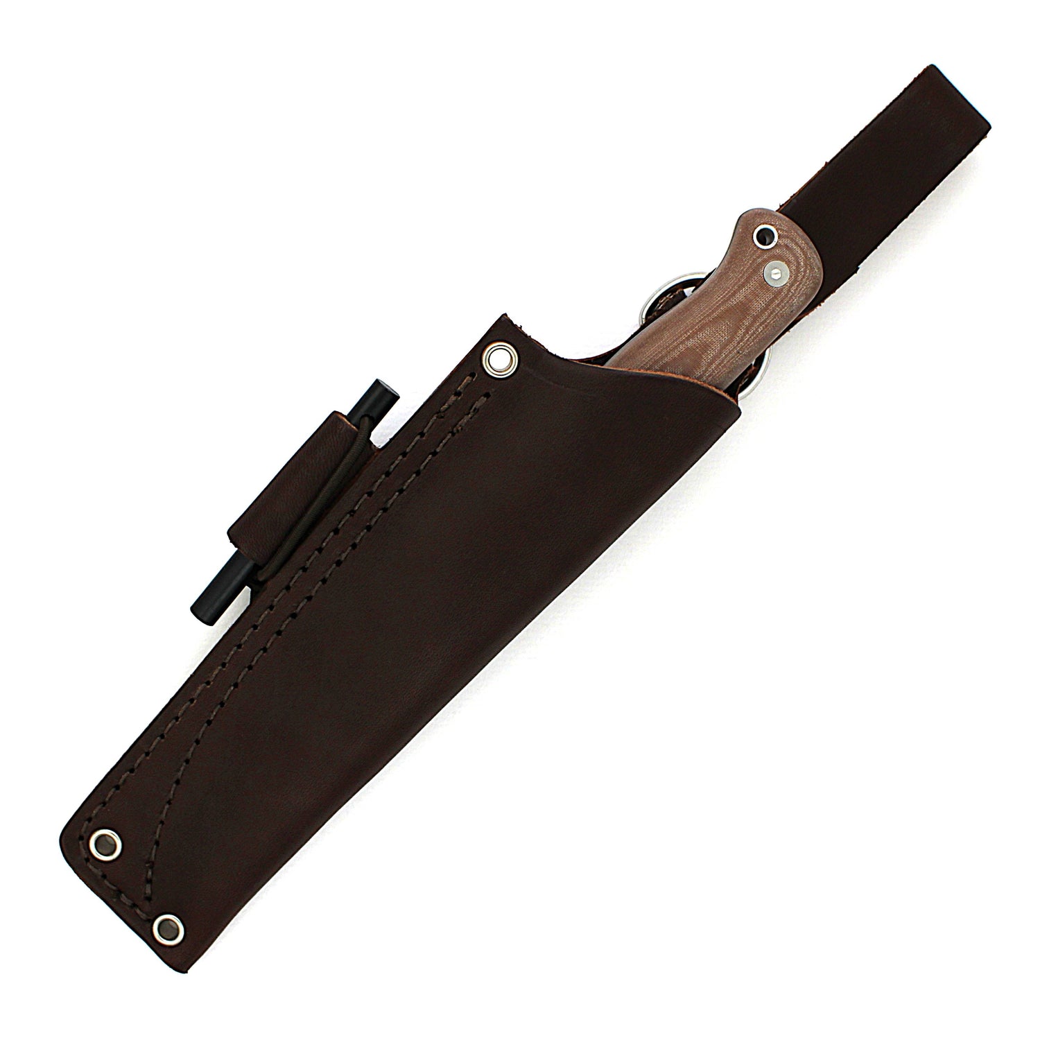 SlicKnives Kepper 5 - Brown JRE Industries Sheath - Camp and Bushcraft Knife Based on Horace Kephart's Blade Profile