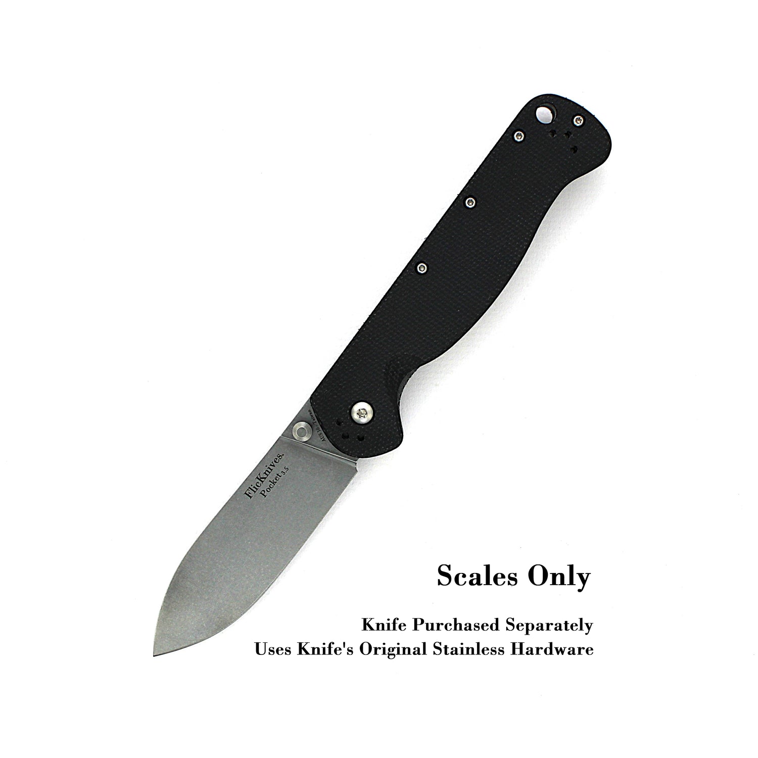 FlicKnives Scales 3.5 - Black Micarta Scales Only - Fits all FlicKnives 3.5 Models