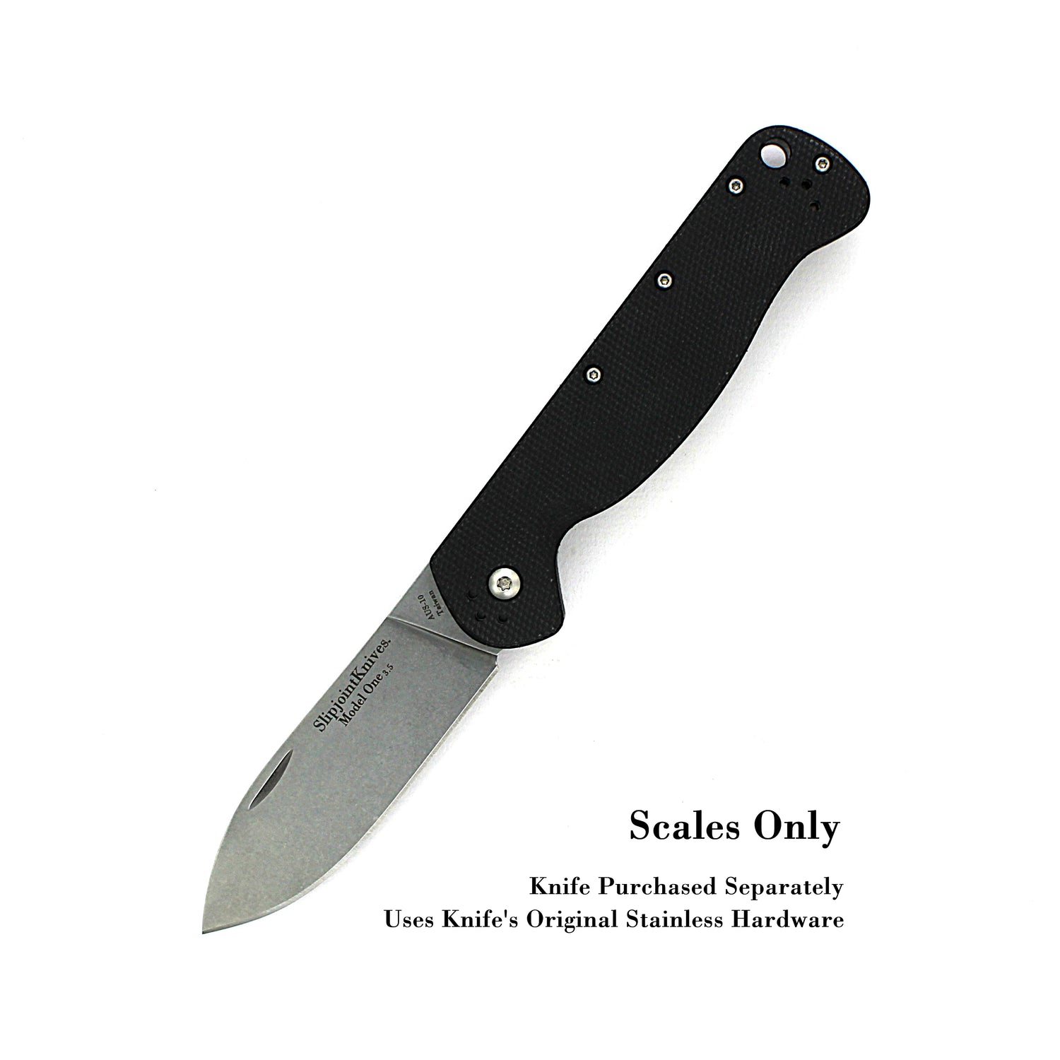 SlipjointKnives Scales 3.5 - Black Micarta Scales Only - Fits all SlipjointKnives 3.5 Models