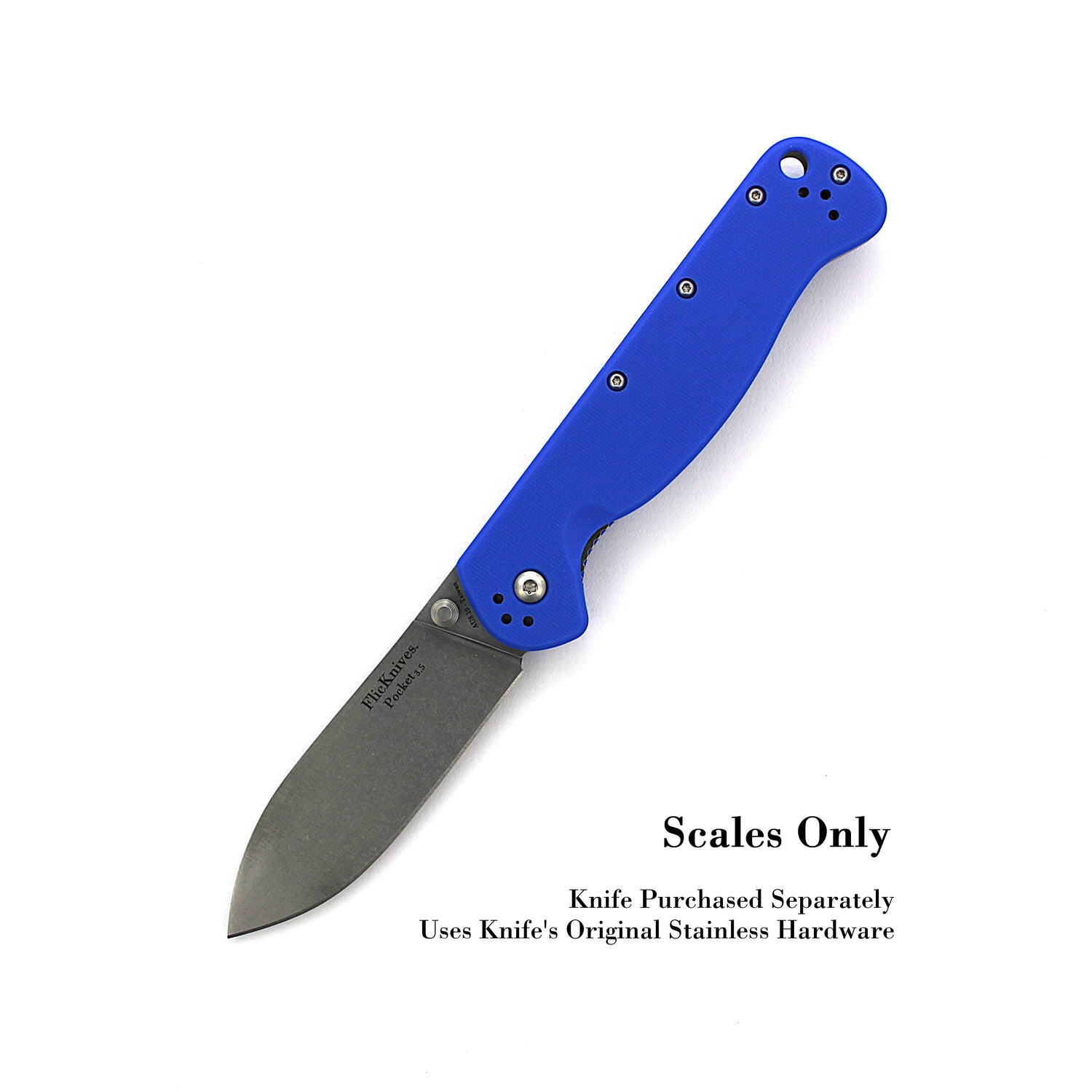 FlicKnives Scales 3.5 - Blue G10 Scales Only - Fits all FlicKnives 3.5 Models