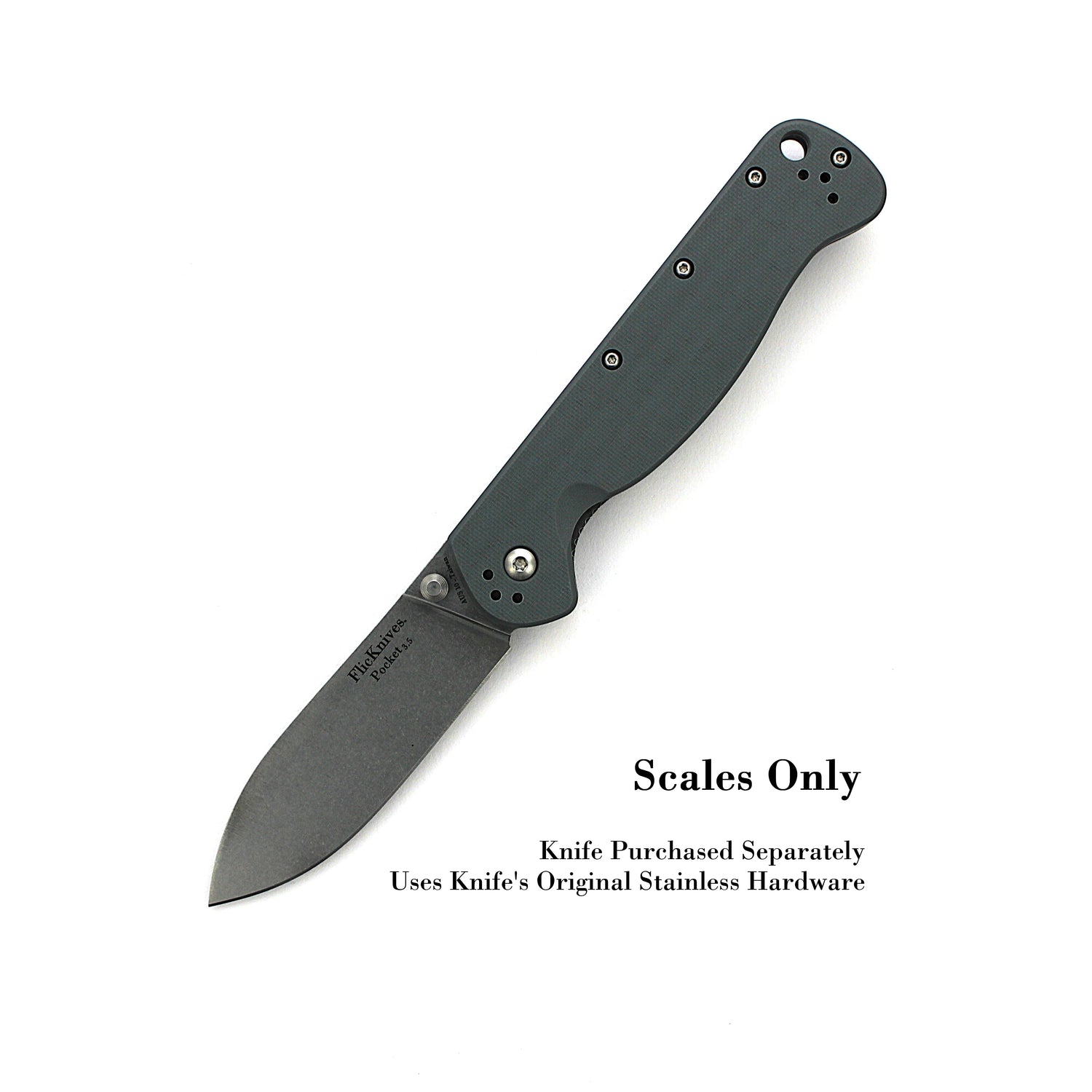 FlicKnives Scales 3.5 - Gray G10 Scales Only - Fits all FlicKnives 3.5 Models