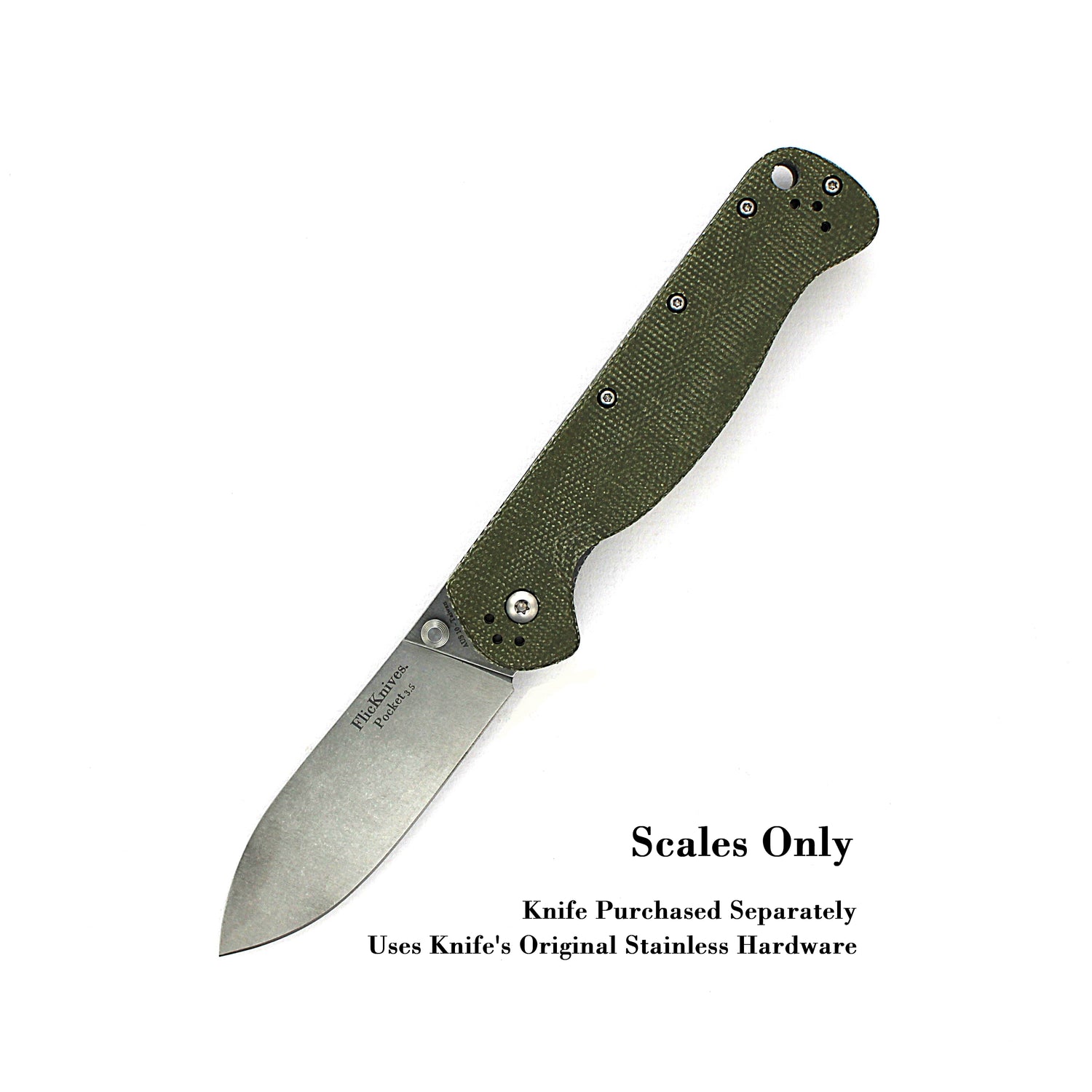 FlicKnives Scales 3.5 - OD Green Micarta Scales Only - Fits all FlicKnives 3.5 Models