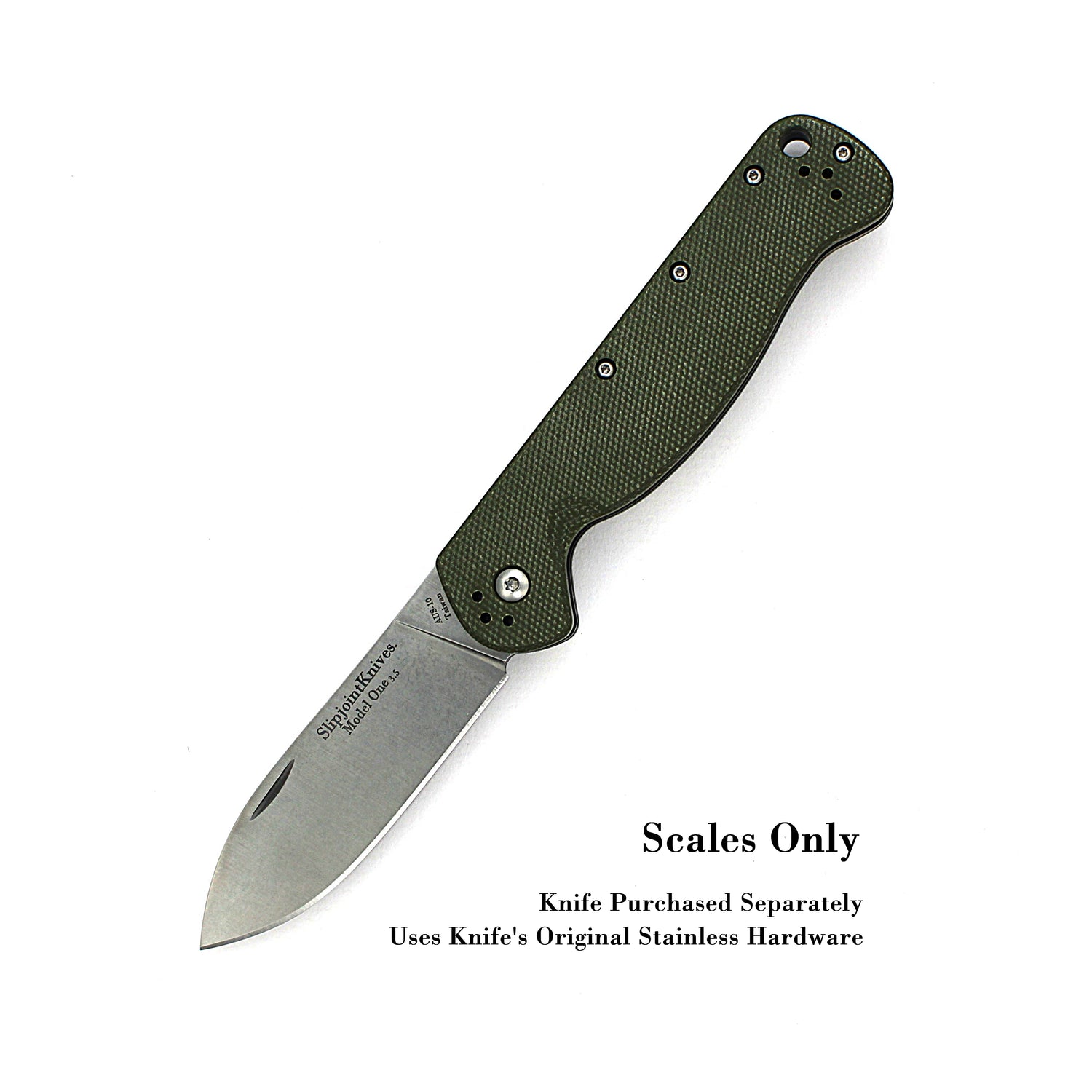 SlipjointKnives Scales 3.5 - OD Green Micarta Scales Only - Fits all SlipjointKnives 3.5 Models