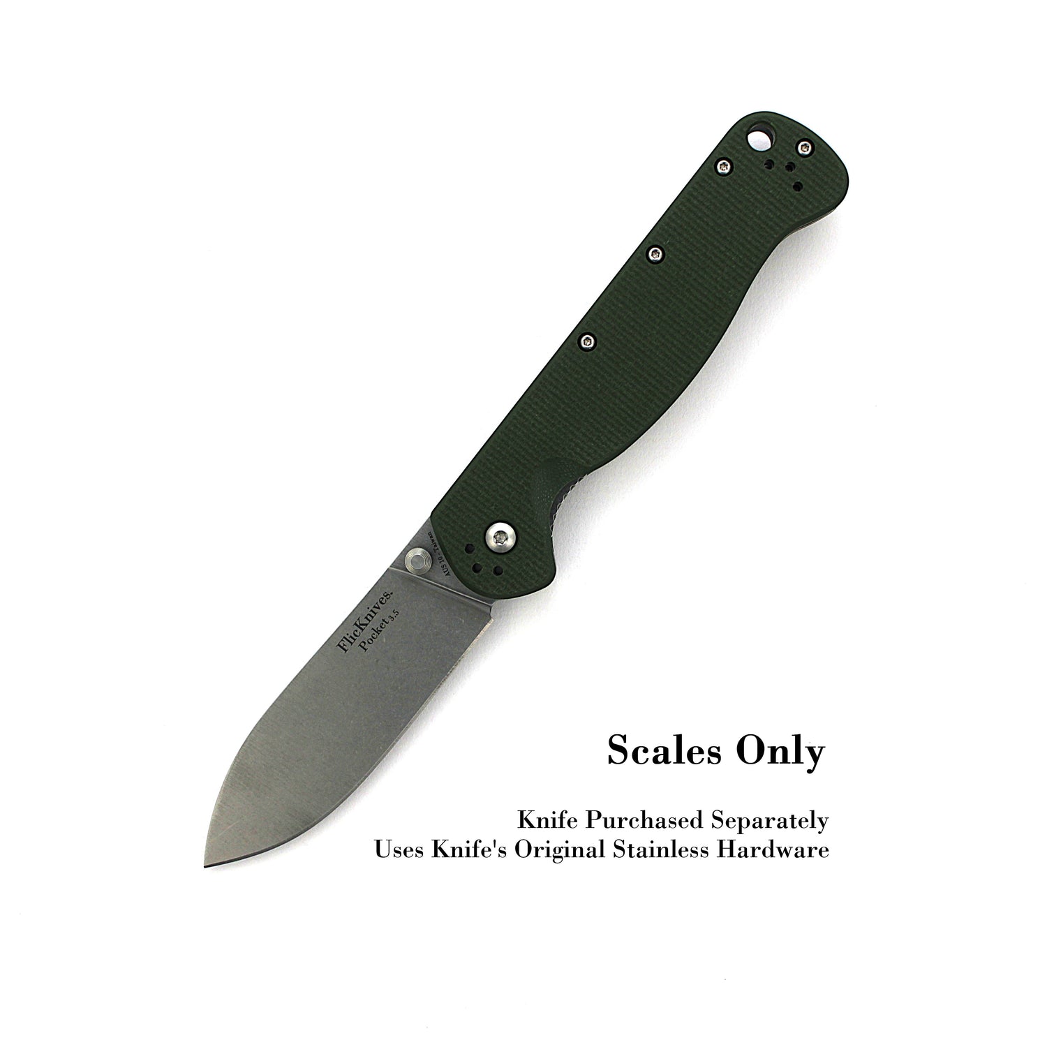 FlicKnives Scales 3.5 - Green G10 Scales Only - Fits all FlicKnives 3.5 Models