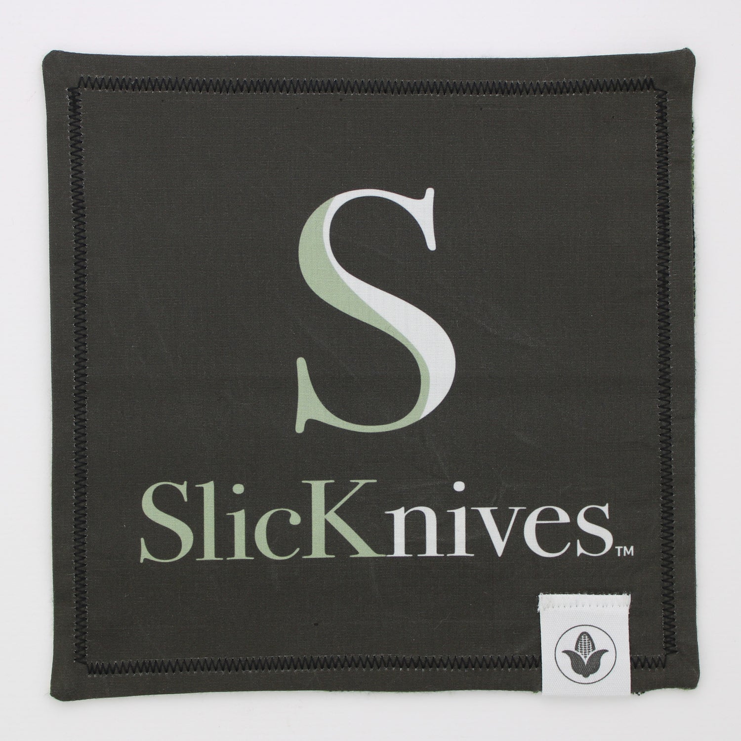 EDC Hank Sage Green Plaid and SlicKnives Logo 7x7 Square