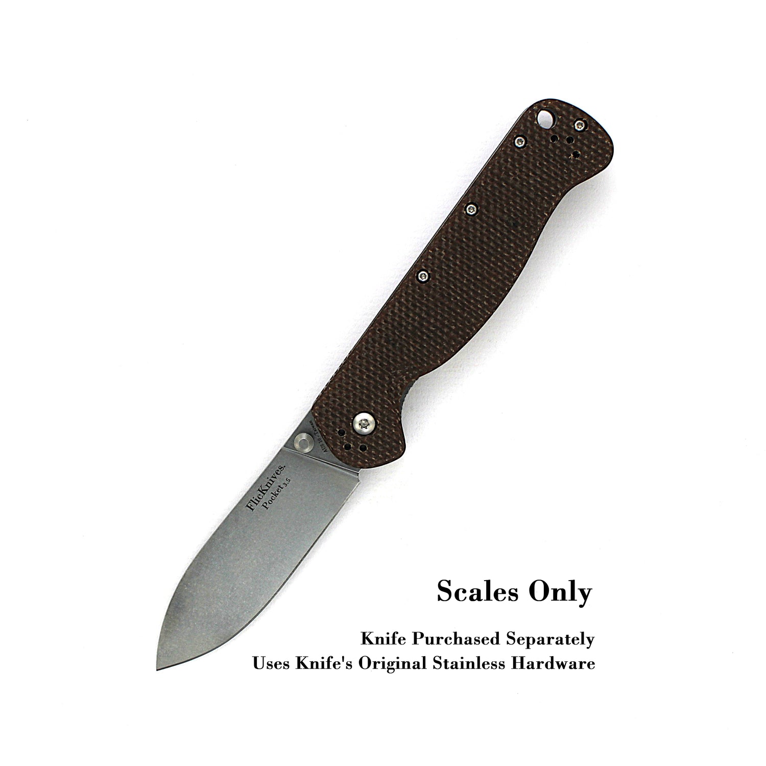 FlicKnives Scales 3.5 - Brown Natural Micarta Scales Only - Fits all FlicKnives 3.5 Models