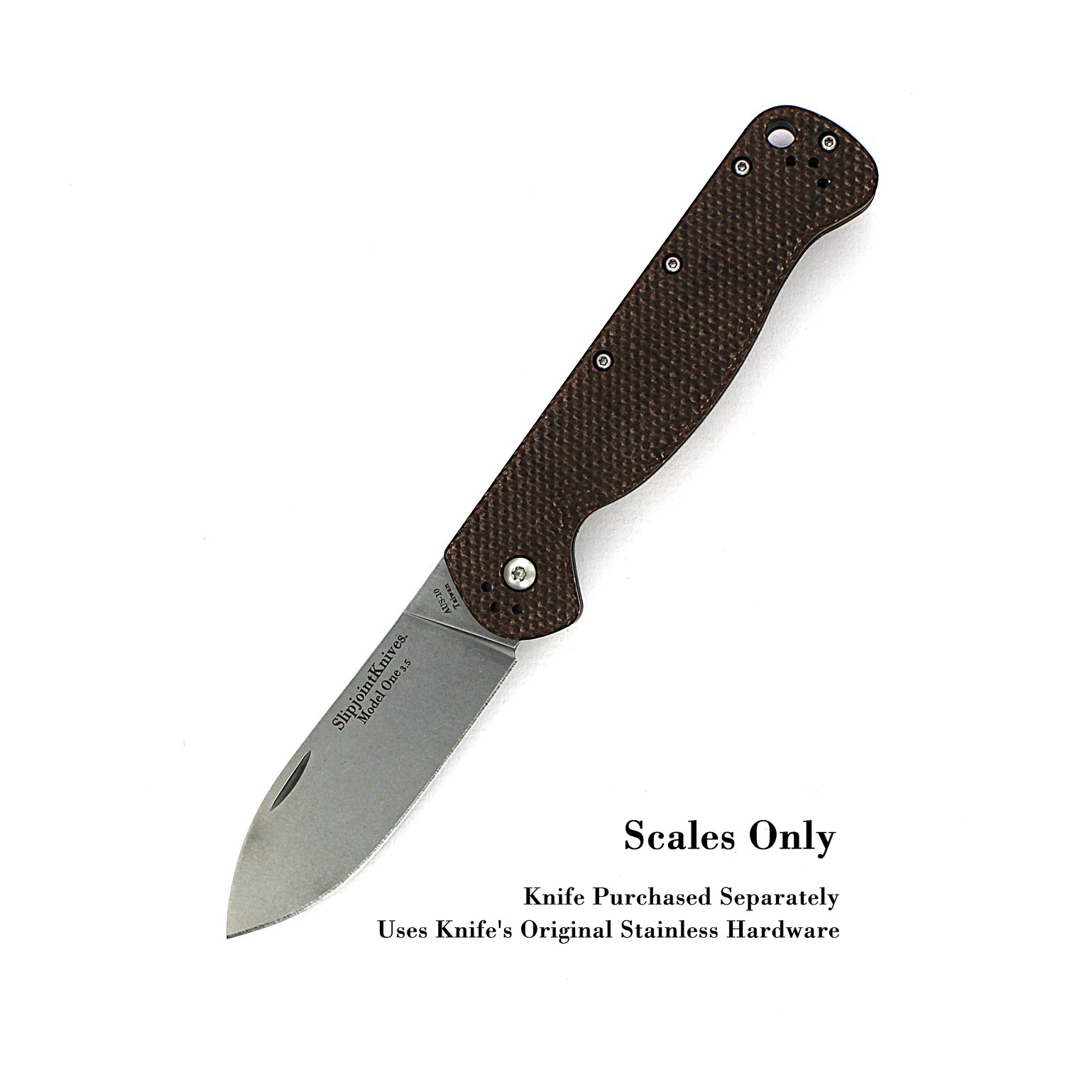 SlipjointKnives Scales 3.5 - Brown Natural Micarta Scales Only - Fits all FlicKnives 3.5 Models