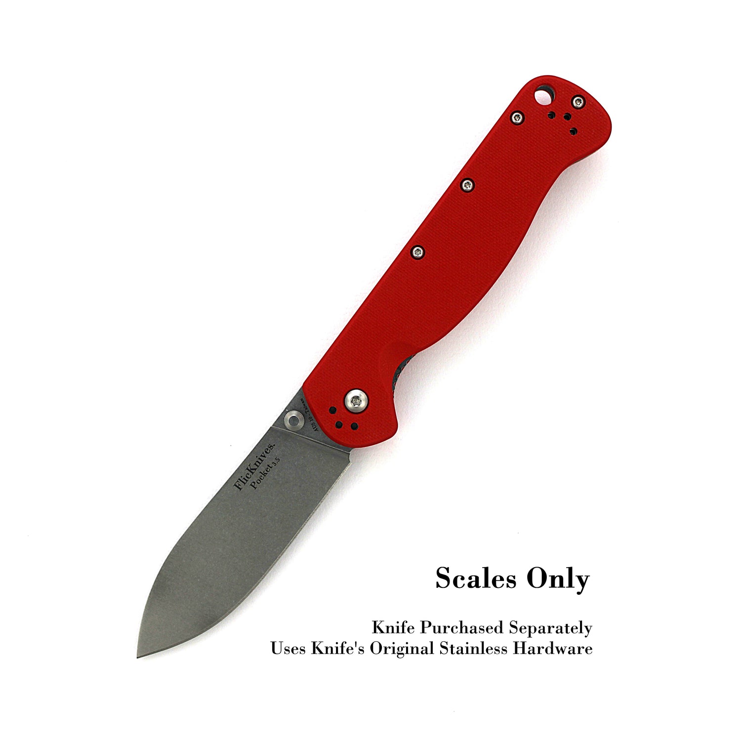 FlicKnives Scales 3.5 - Red G10 Scales Only - Fits all FlicKnives 3.5 Models