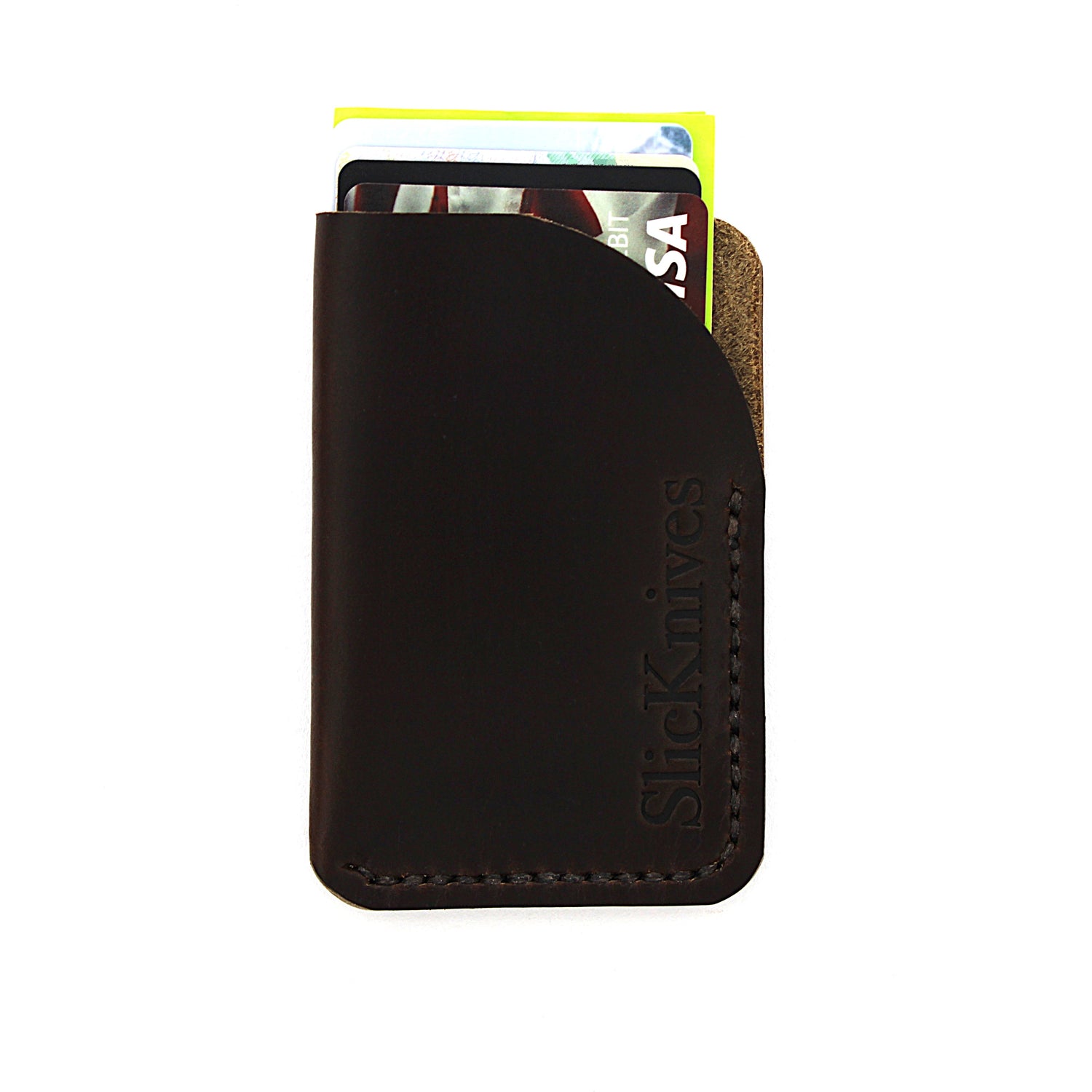 EDC Minimalist Wallet - Brown Leather - Made in USA