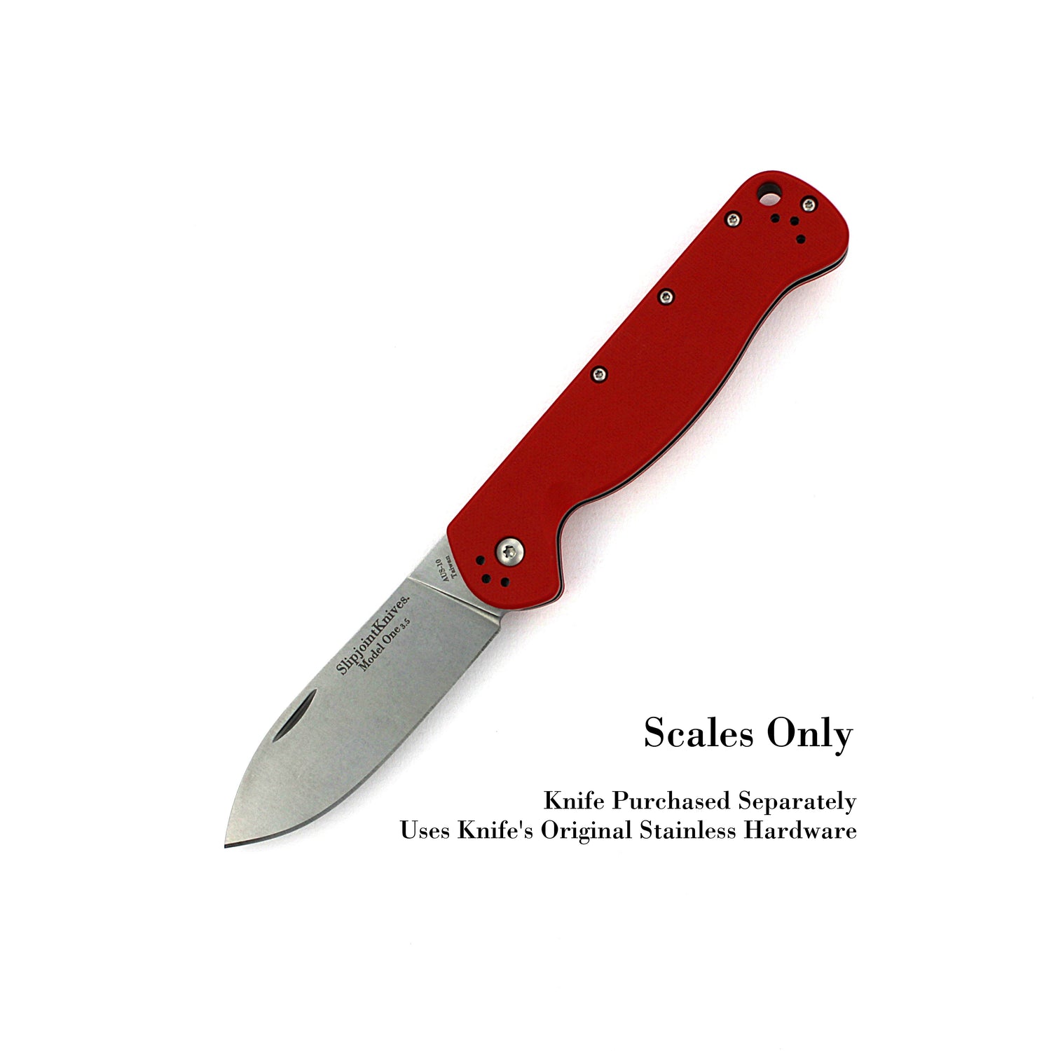 SlipjointKnives Scales 3.5 - Red G10 Scales Only - Fits all SlipjointKnives 3.5 Models