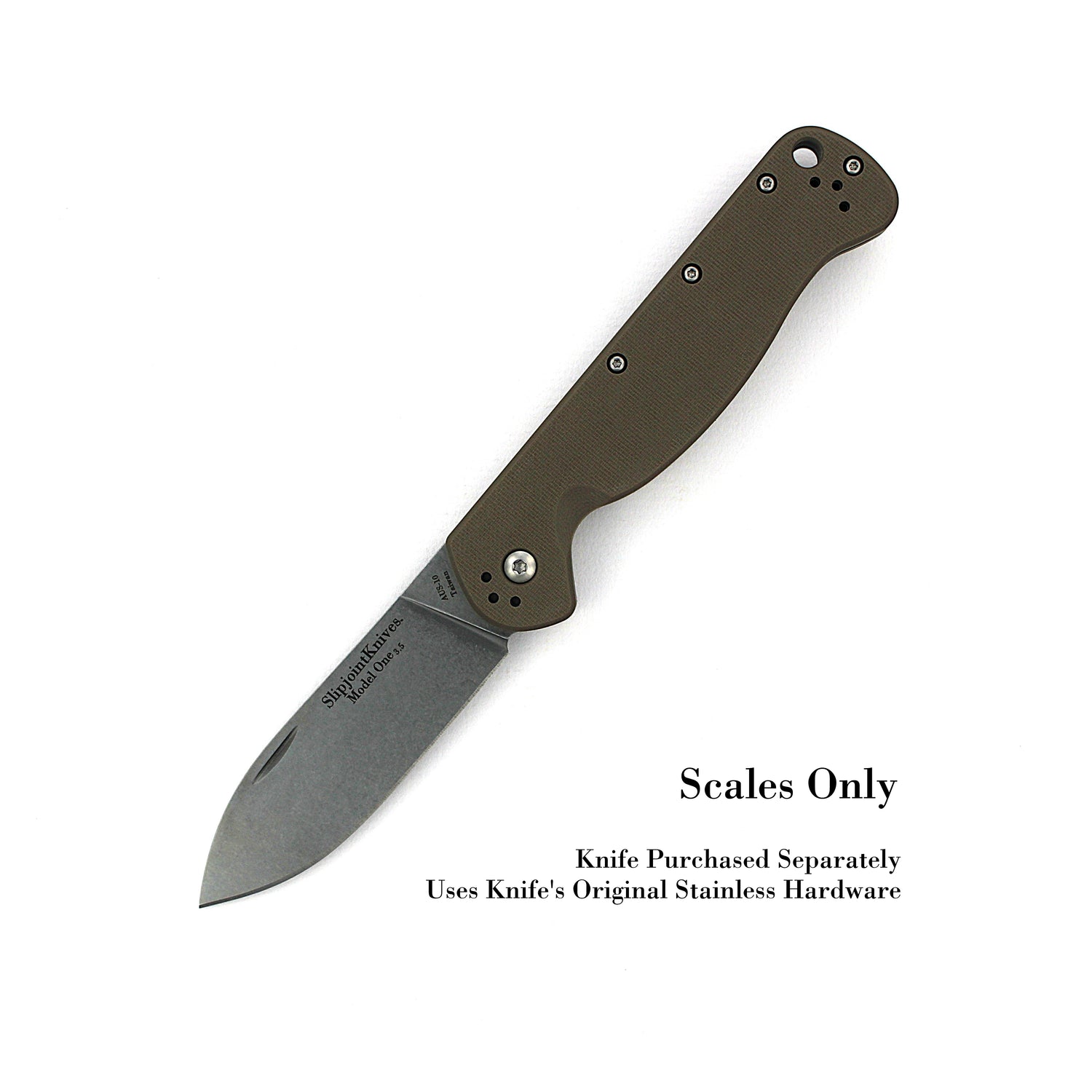 SlipjointKnives Scales 3.5 - Tan G10 Scales Only - Fits all SlipjointKnives 3.5 Models