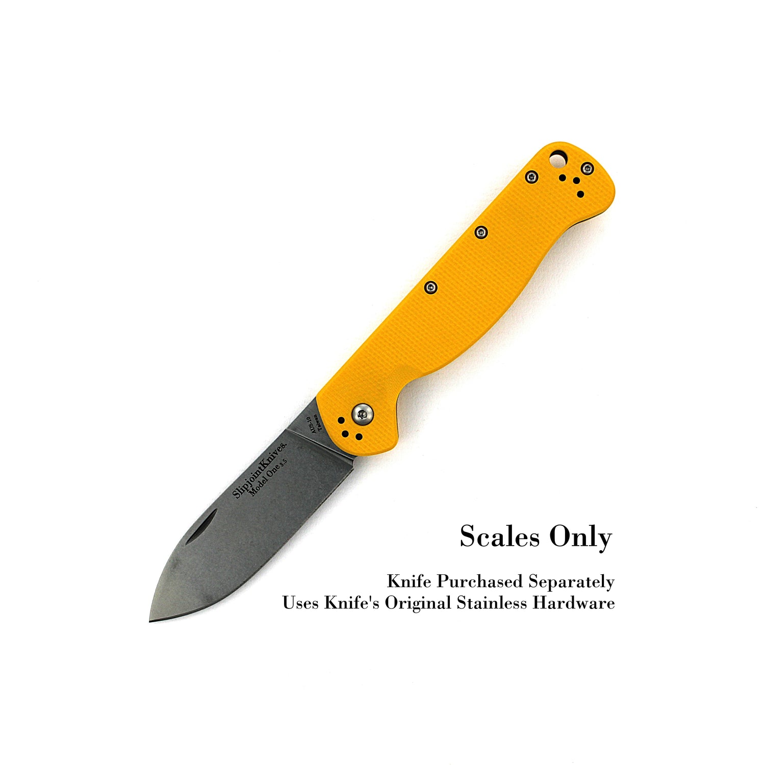 SlipjointKnives Scales 3.5 - Yellow G10 Scales Only - Fits all SlipjointKnives 3.5 Models