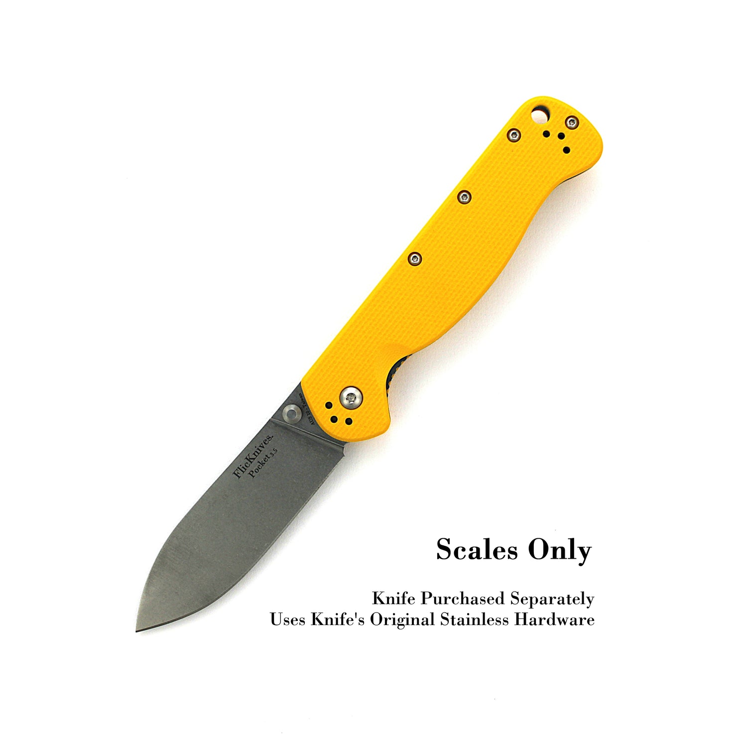 FlicKnives Scales 3.5 - Yellow G10 Scales Only - Fits all FlicKnives 3.5 Models