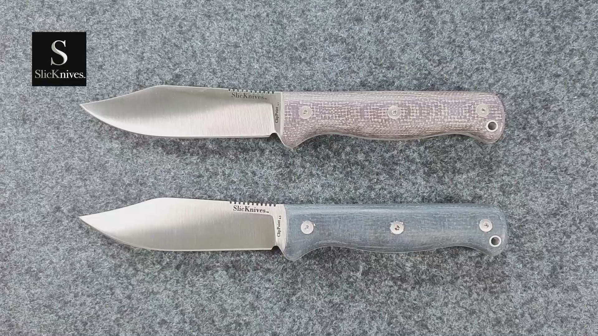 SlicKnives ClipPoint 4.5 - Olive Green G10 - Skinning & Hunting Knife