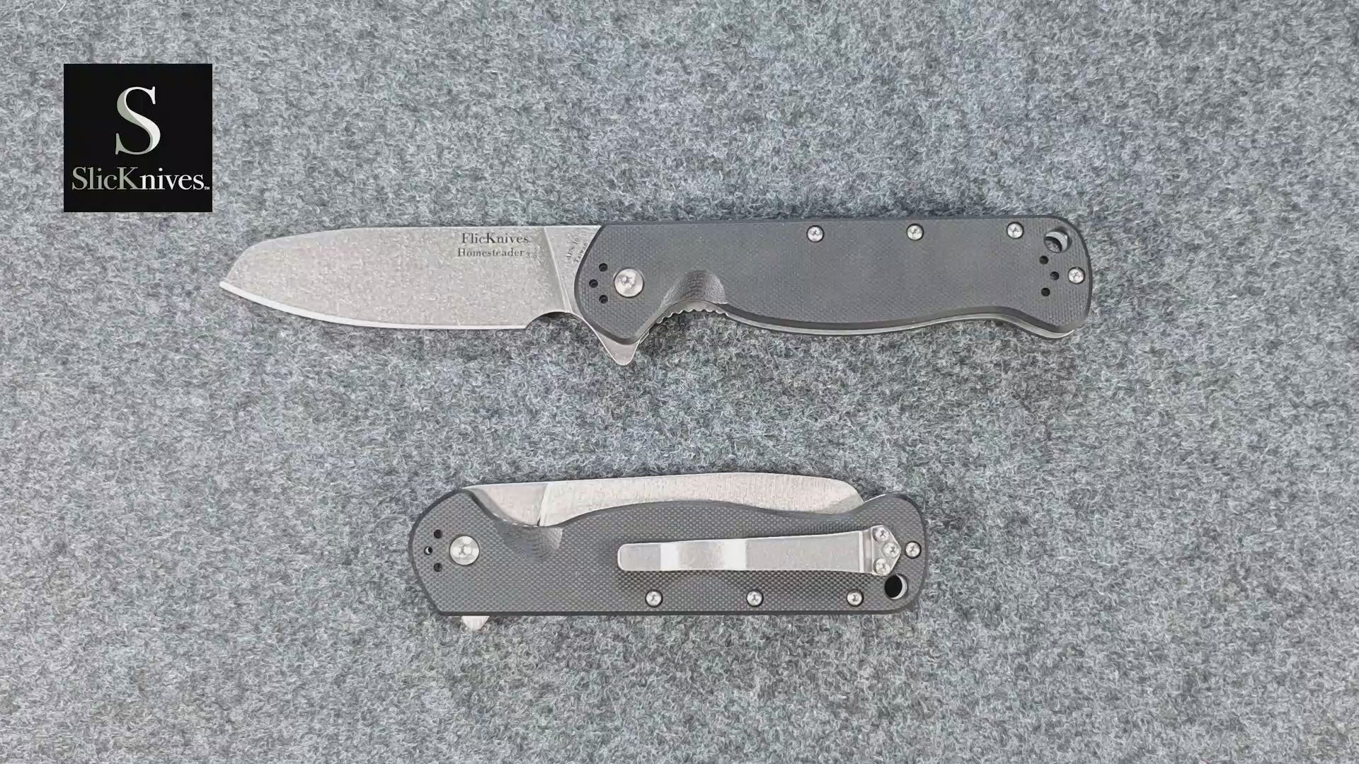 FlicKnives Homesteader 3.5 - Sheepsfoot Folder Flipper Black G10